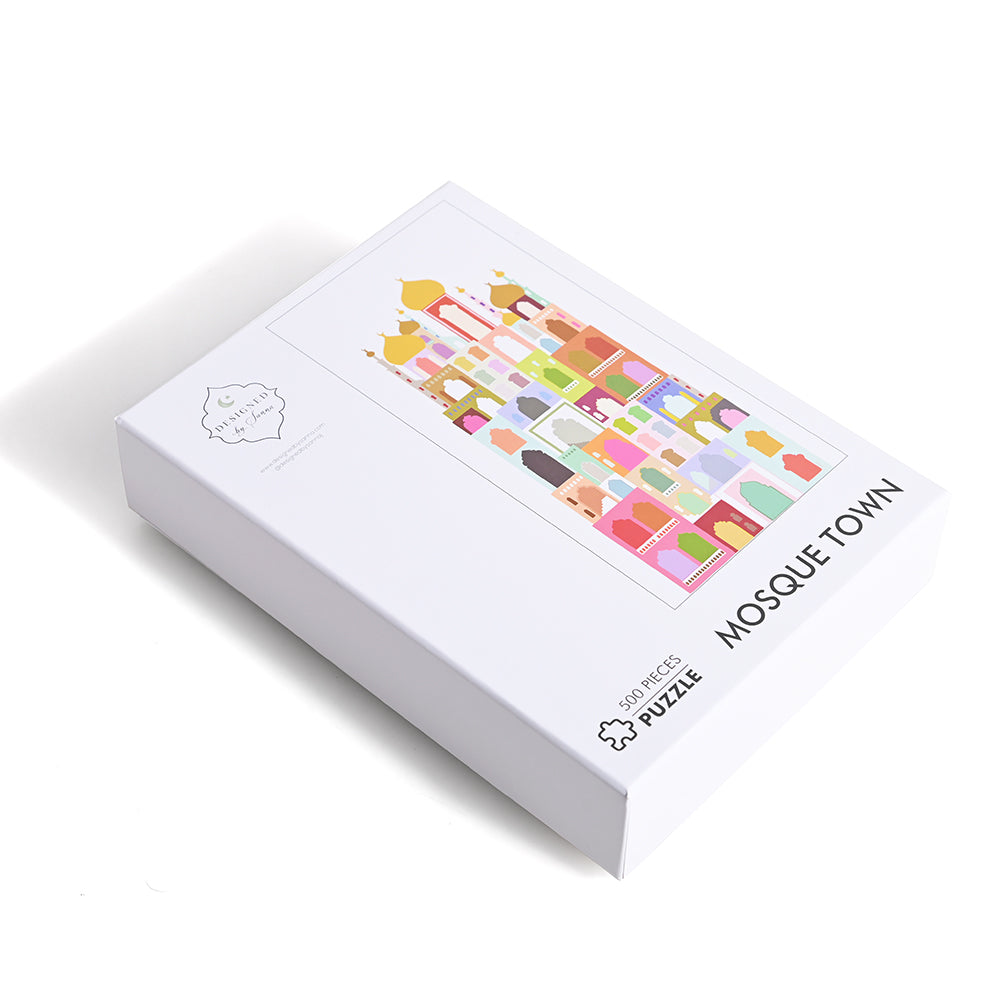 Colour Block Mosque Town 500 Piece Puzzle