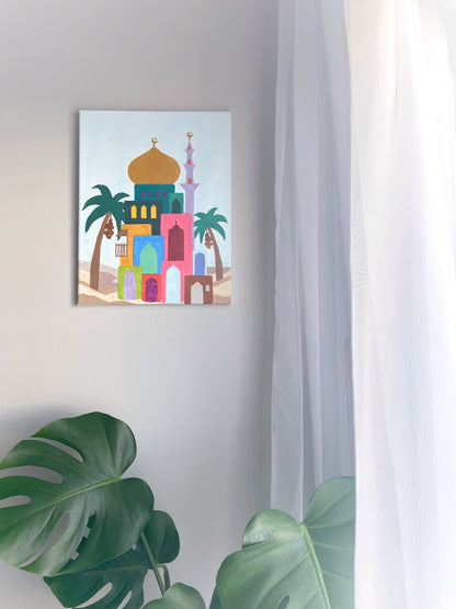 Colour Block Mosque Paint-By-Numbers DIY Art Canvas
