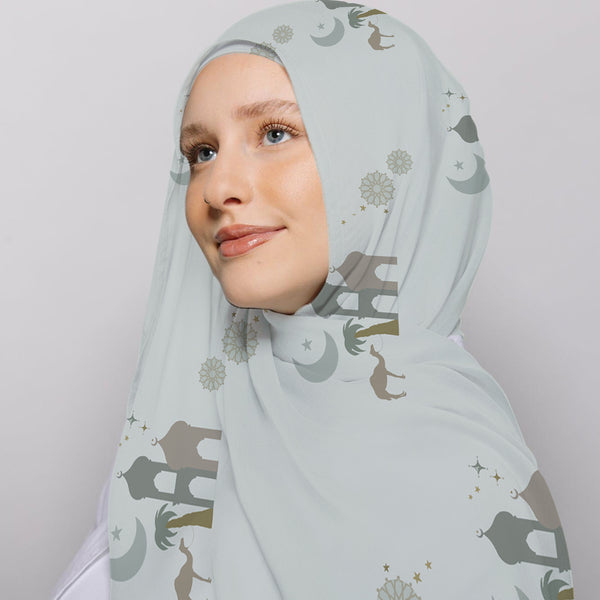 PREORDER Masjid Lightweight Modal Hijab Mosque Pattern Ramadan Iftaar Taraweeh