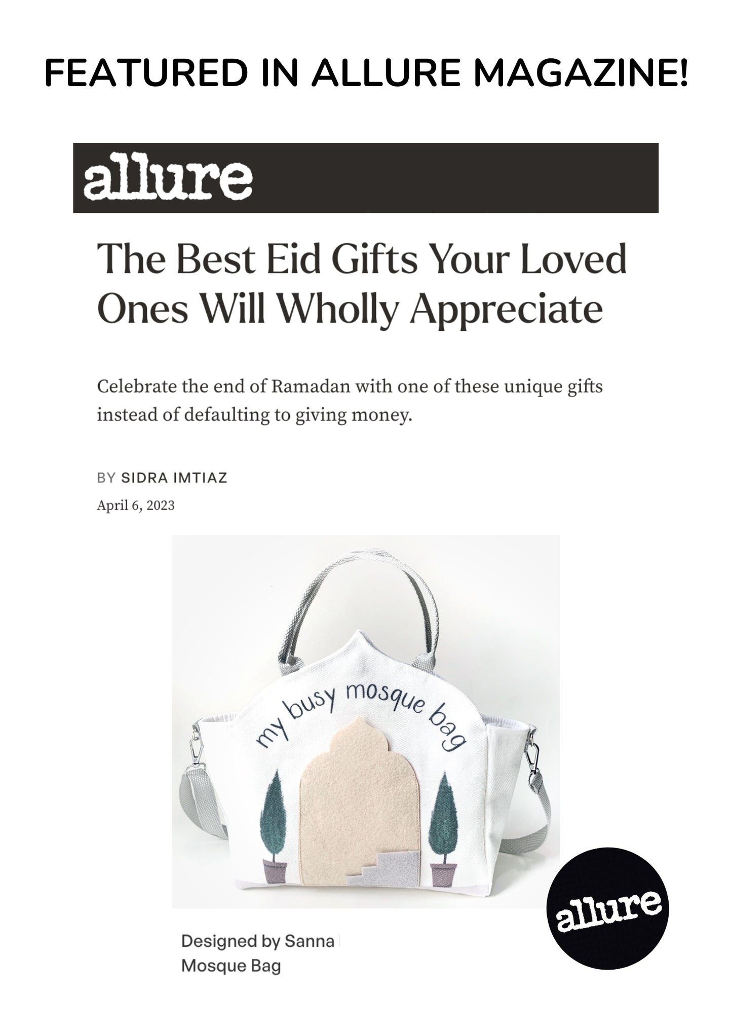 10 Piece Mosque Bag | Featured in Allure Magazine!