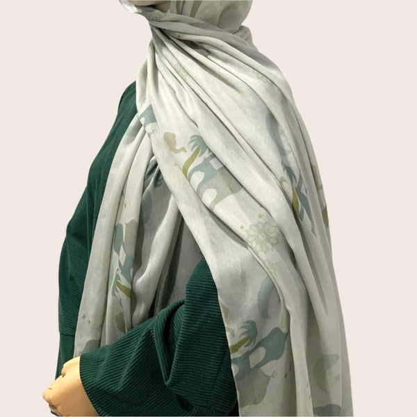 PREORDER Masjid Lightweight Modal Hijab Mosque Pattern Ramadan Iftaar Taraweeh