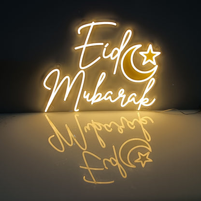 Eid Mubarak Festive Warm Neon Light