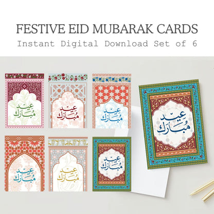 Eid Mubarak Greeting Cards Digital Download