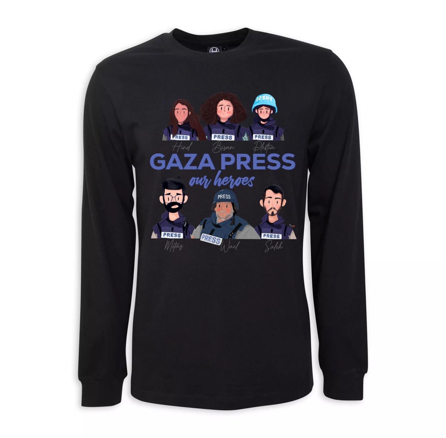 Gaza Press Heroes Unisex T-Shirt Long sleeve Crewneck