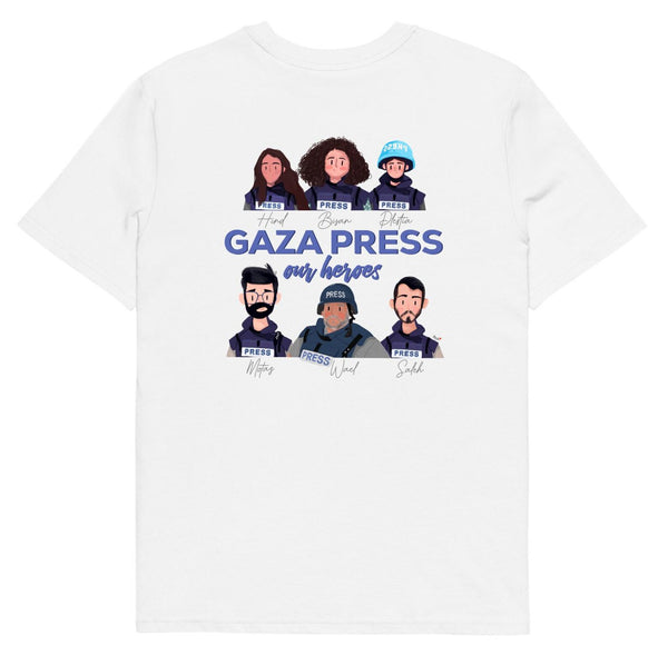 Gaza Press Heroes | Women's Relaxed T-Shirt Long sleeve Crewneck | 100% of proceeds for Gaza emergency aid