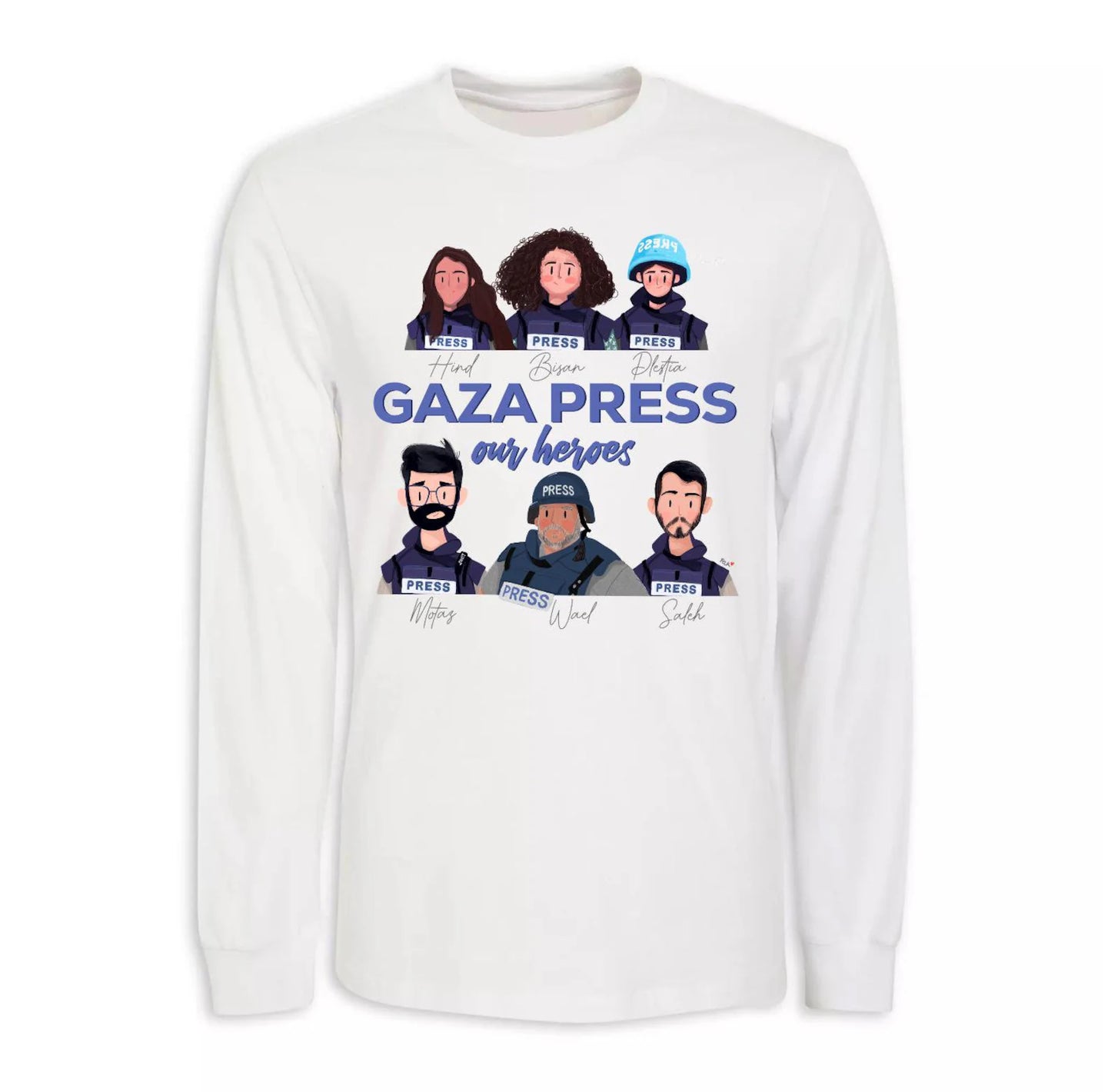 Gaza Press Heroes Unisex T-Shirt Long sleeve Crewneck