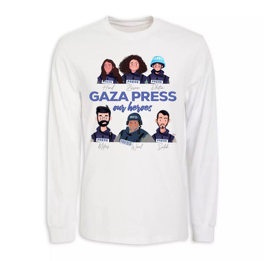 Gaza Press Heroes Unisex T-Shirt Long sleeve Crewneck