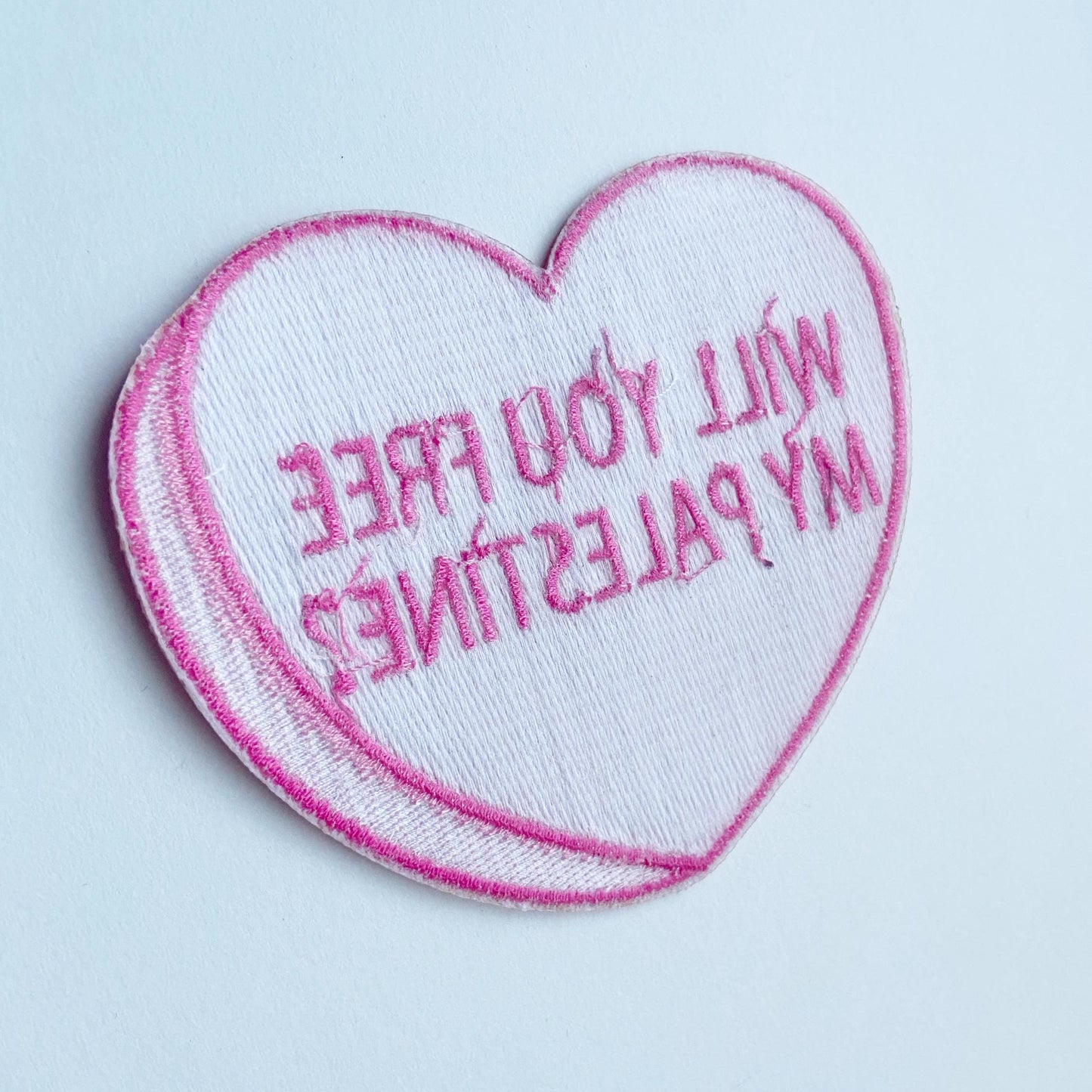 "Will You Free My Palestine?" Iron-on embroidered fabric patch