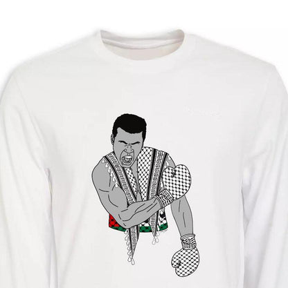 Muhammad Ali Palestine Flag Hand-pressed Graphic Tshirt