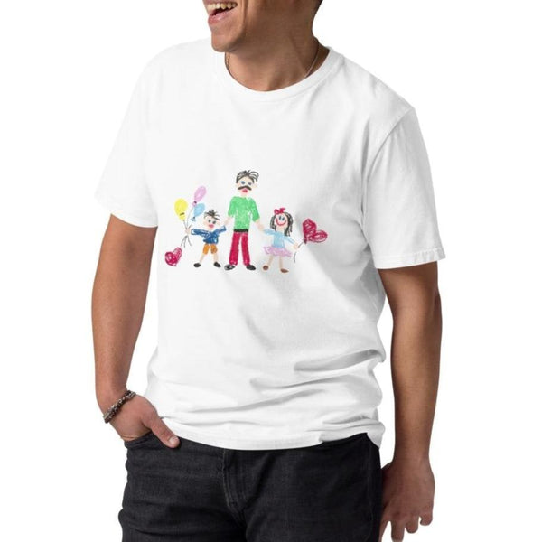 Personalized Custom Gift Add-Your-Design Unisex Premium T-shirt Keepsake Kids Drawing Birthday Holiday Fathers Day Mothers Day Sweet Gifting