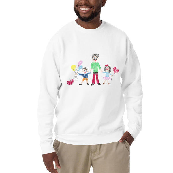 Personalized Custom Gift Add-Your-Design Unisex Premium Sweatshirt Keepsake Kids drawings Birthday Holiday Fathers Day Mothers Day Gifting