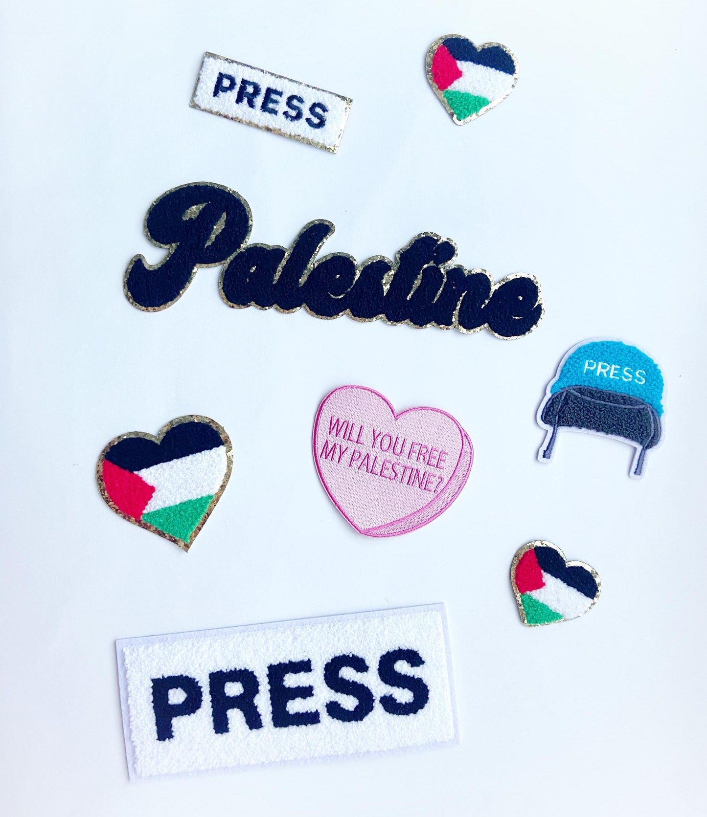 "Will You Free My Palestine?" Iron-on embroidered fabric patch