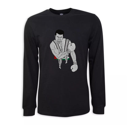 Muhammad Ali Palestine Flag Hand-pressed Graphic Tshirt