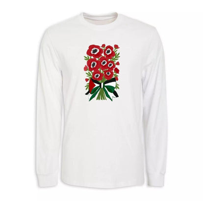 Poppies of Palestine Hand Pressed Graphic Unisex Long Sleeve