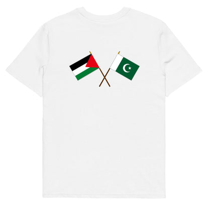 Pakistan & Palestine flag Long Sleeve Hand-pressed Unisex Tshirt