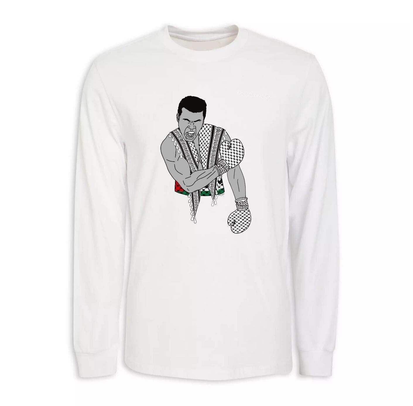 Muhammad Ali Palestine Flag Hand-pressed Graphic Tshirt