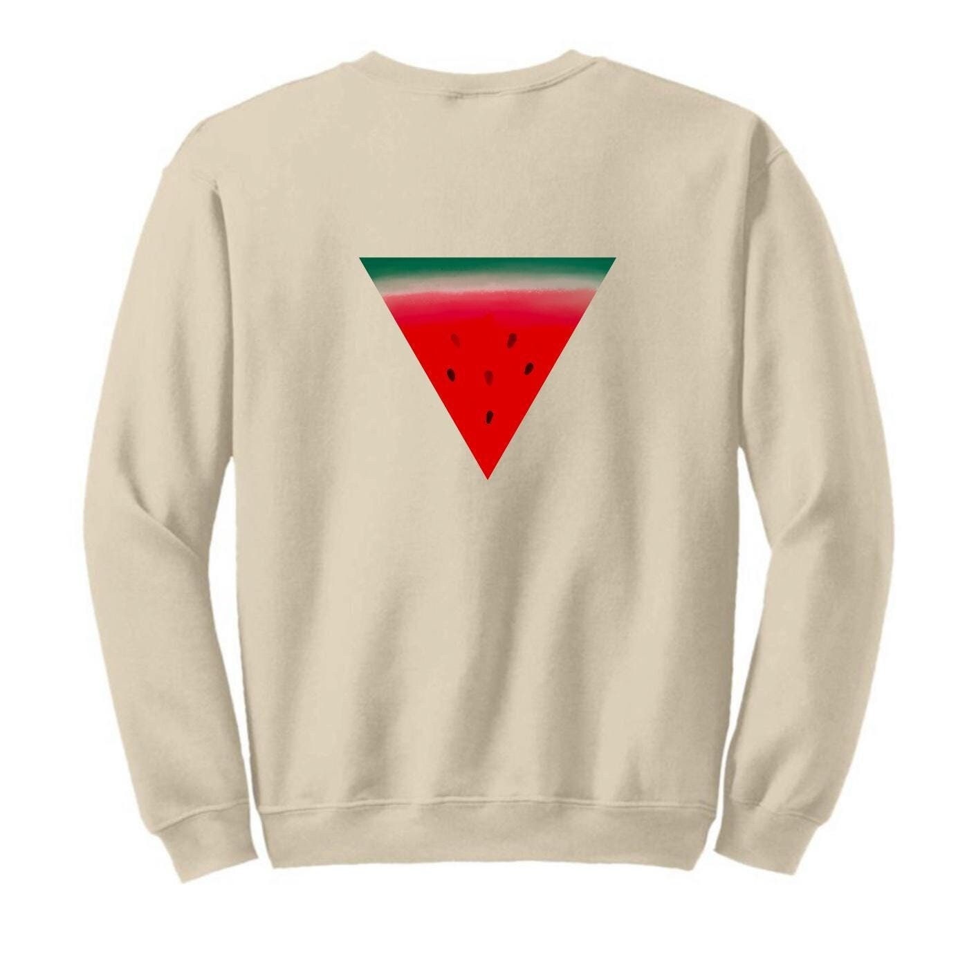 Sweatshirt Hoodie Watermelon Resistance Triangle Cotton-Poly AlAqsa Palestine AlQuds Hand-pressed Graphic street Islamic art Muslim modest