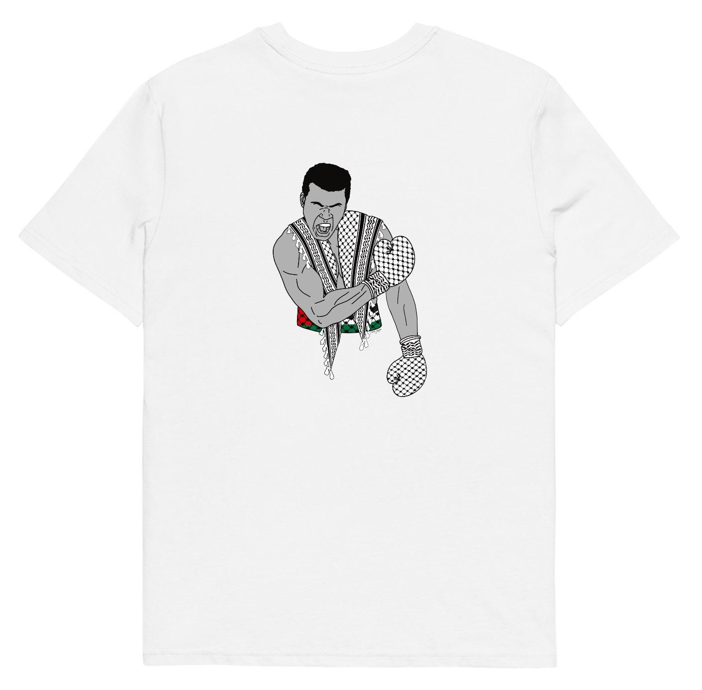Muhammad Ali Palestine Flag Hand-pressed Graphic Tshirt
