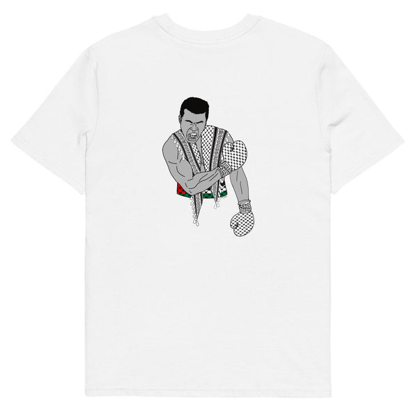 Muhammad Ali Boxer Palestine flag Cotton Tshirt Palestinian AlAqsa Palestine AlQuds AlAqsa Hand-pressed Graphic Tshirt Islamic art Muslim