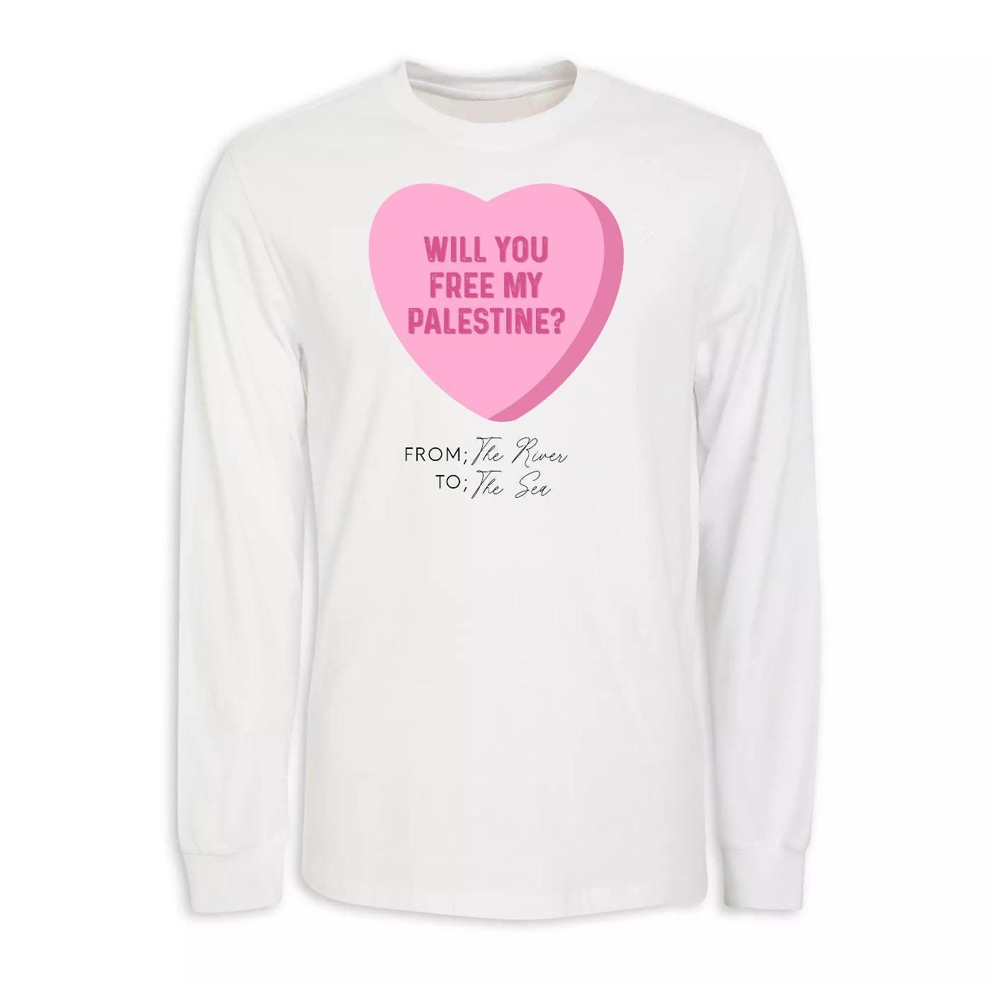 "Will You Free My Palestine?" Hand Pressed Graphic Unisex Long Sleeve