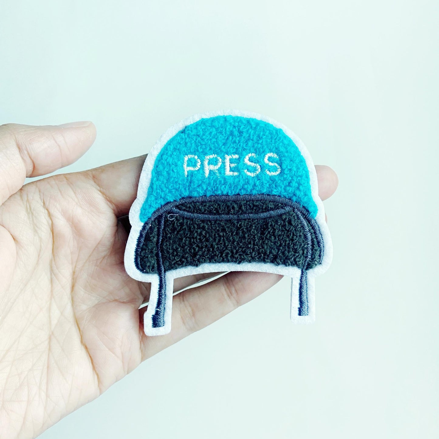 Chenille embroidered iron-on fabric patch