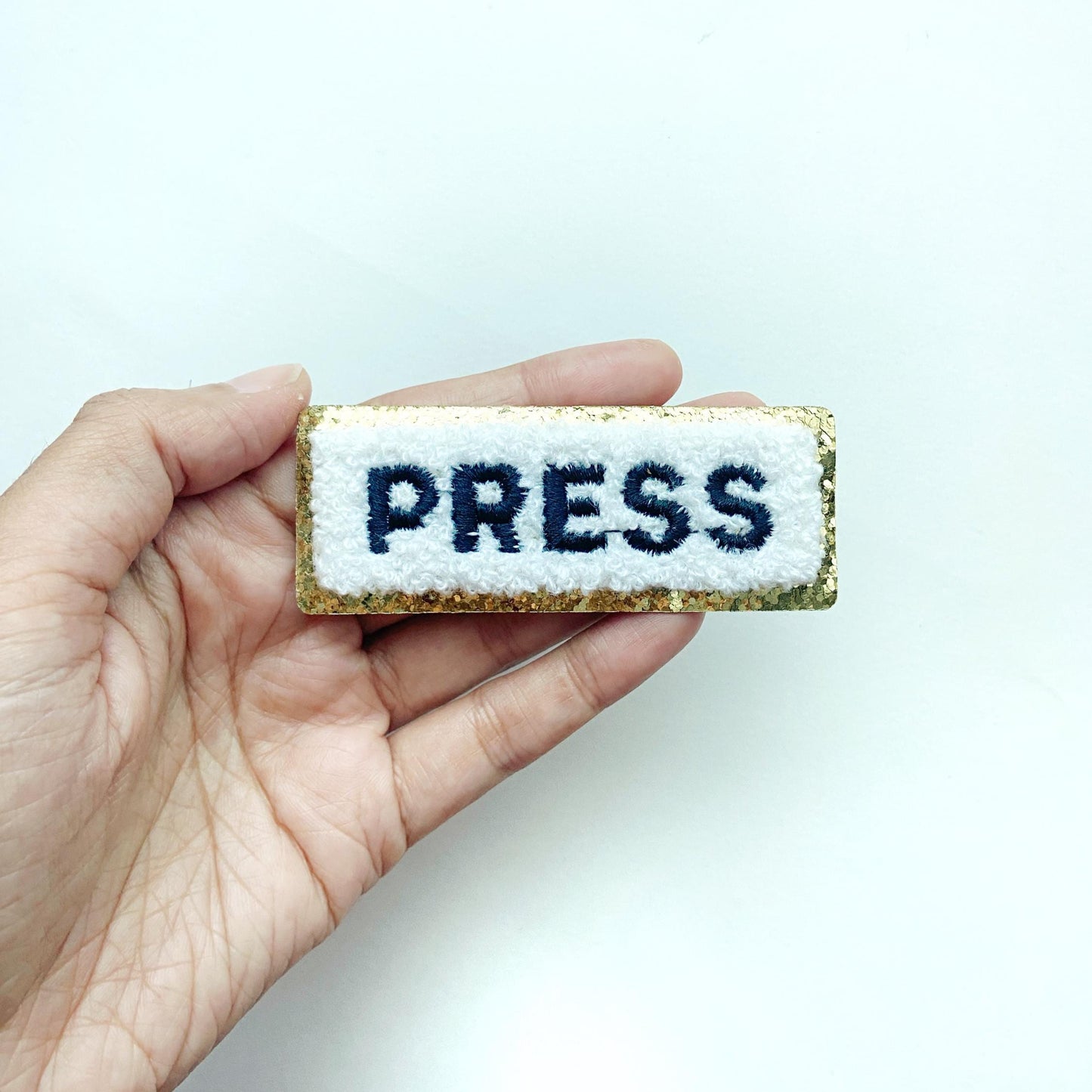 Chenille embroidered iron-on fabric patch