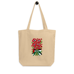 Tote bag cotton Hand-pressed handmade artwork social justice anti-war reusable environmentally friendly poppies islamic art Palestine art