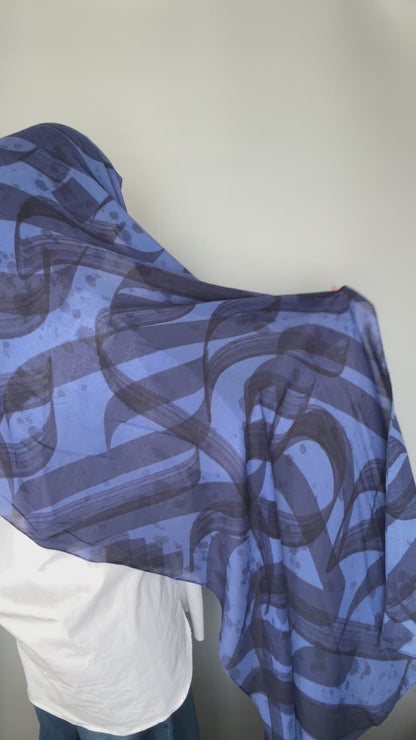 Brush-Stroke Calligraphy Modals Hijab | Sania