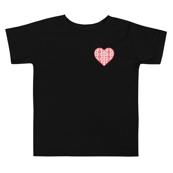 Tatreez Heart | Unisex Toddler Short Sleeve Tee | 100% of proceeds for Gaza emergency aid