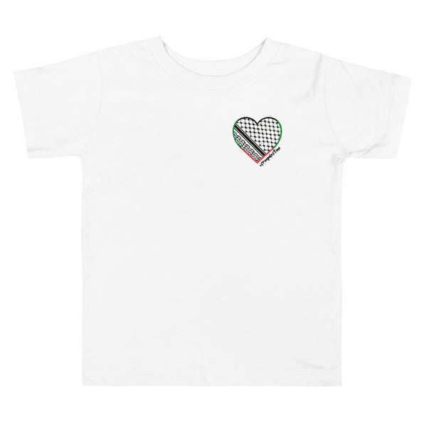 Keffiyeh Heart | Unisex Toddler Short Sleeve Tee | 100% of proceeds for Gaza emergency aid
