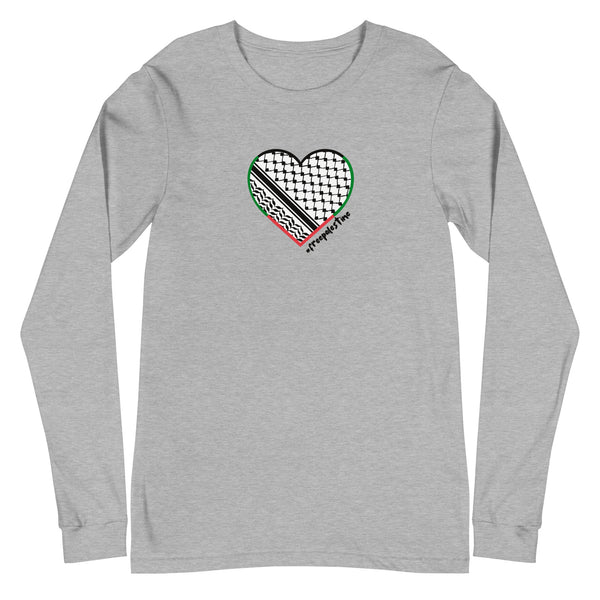 Keffiyeh Heart | Unisex Long Sleeve Tee | 100% of proceeds for Gaza emergency aid