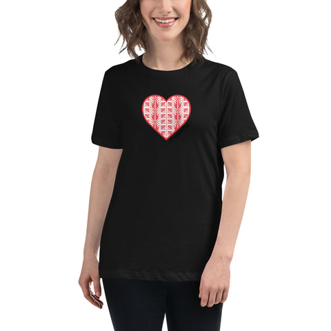 Tatreez Heart | Women's Relaxed T-Shirt | 100% of proceeds for Gaza emergency aid
