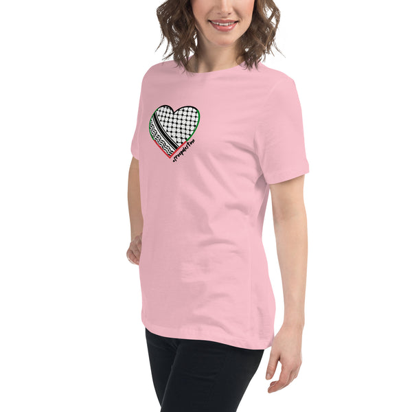 Keffiyeh Heart | Women's Relaxed T-Shirt | 100% of proceeds for Gaza emergency aid