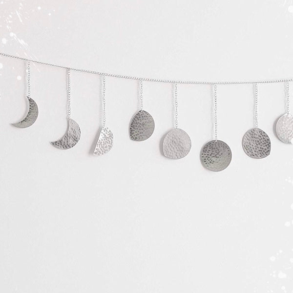 Silver | Hammered Metal Moon Phase Garland