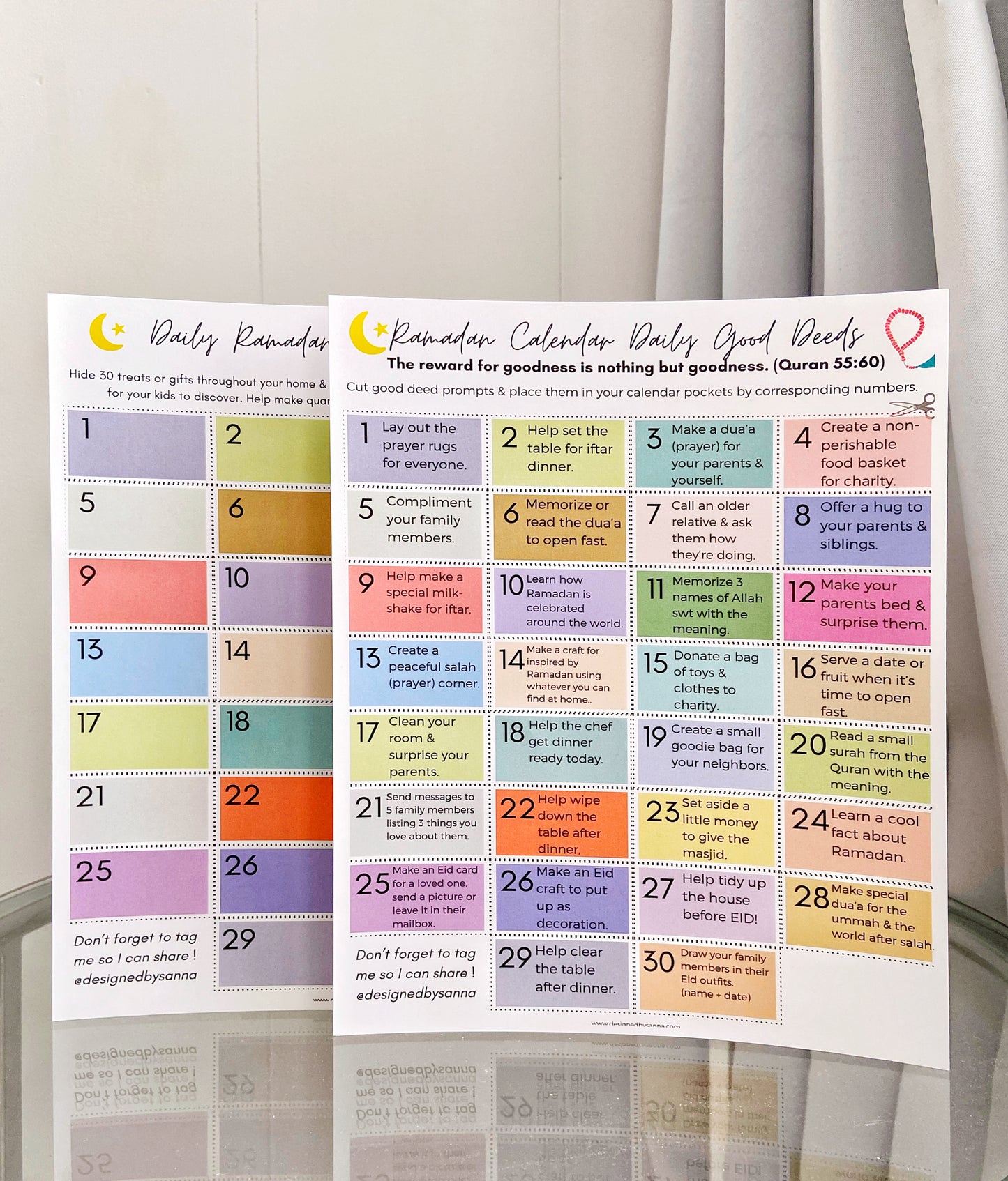 60 Ramadan Good Deed Calendar Prompts | Digital Download
