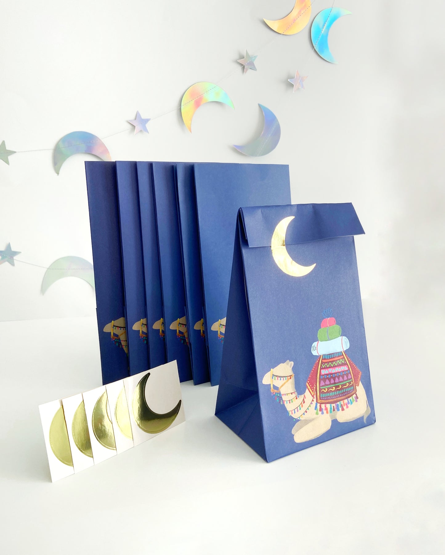 Gold Crescent & Camel Treat Bags Set of 10