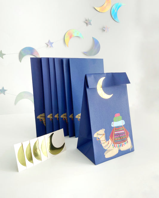 Gold Crescent & Camel Treat Bags Set of 10