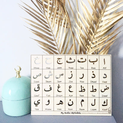 Montessori Arabic Alphabet Stencil Learning Board