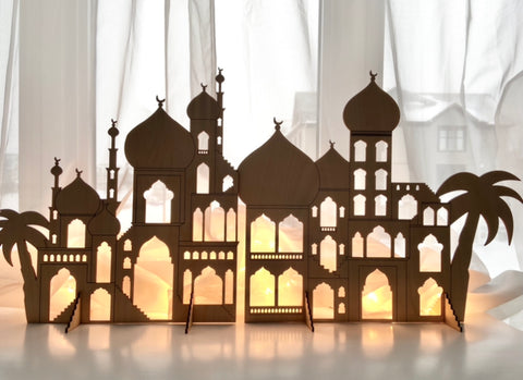Decorative Light-up Wooden Mosque-Scape DIY kit