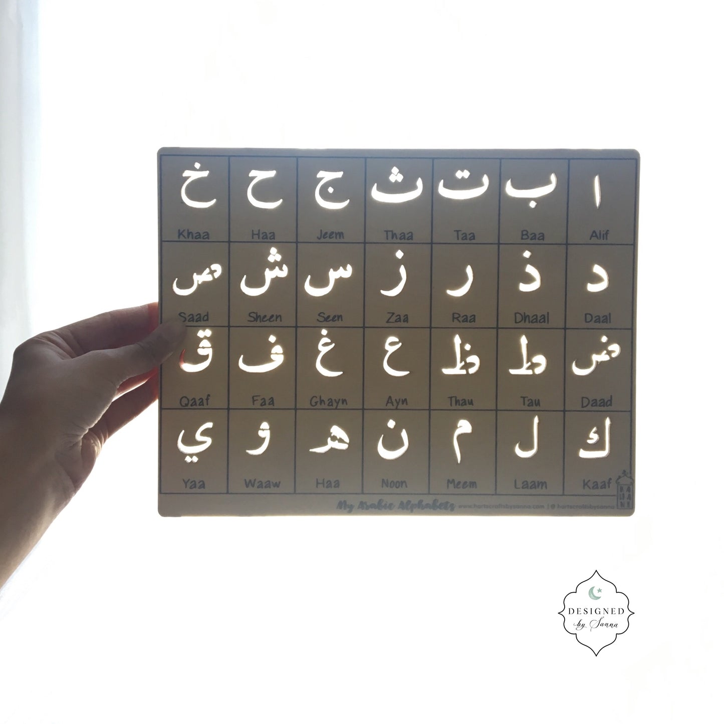 Montessori Arabic Alphabet Stencil Learning Board