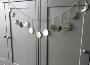 Silver | Hammered Metal Moon Phase Garland