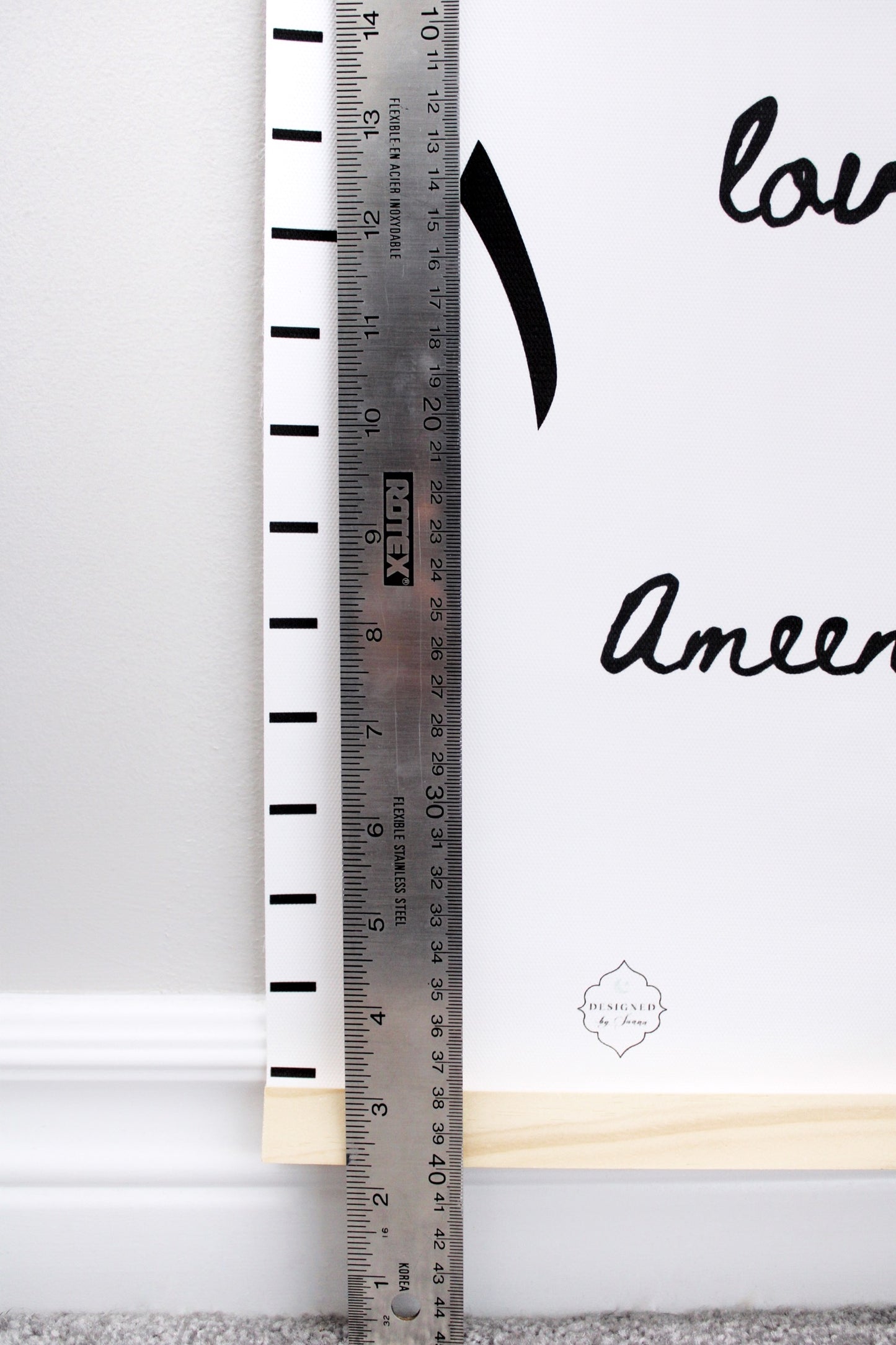 Arabic Numeral Growth Chart Kids Nursery Room