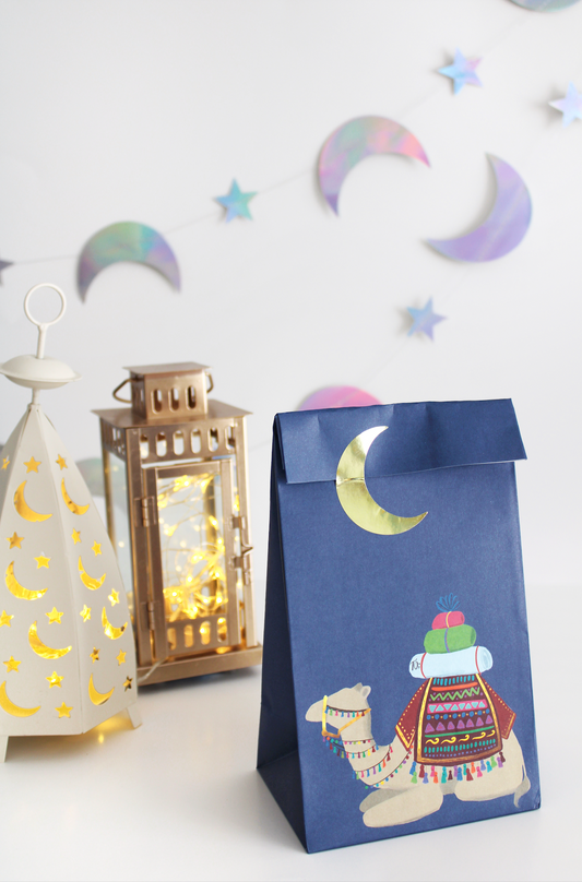 Gold Crescent & Camel Treat Bags Set of 10