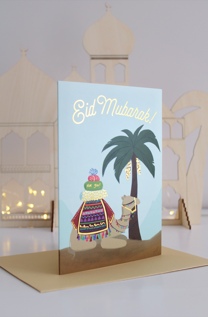 Gold Foil Eid Mubarak Greeting Card Set of 3