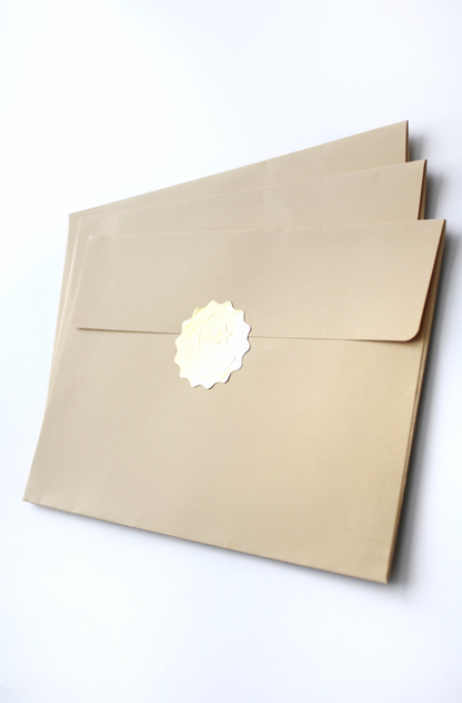 Gold Foil Eid Mubarak Greeting Card Set of 3