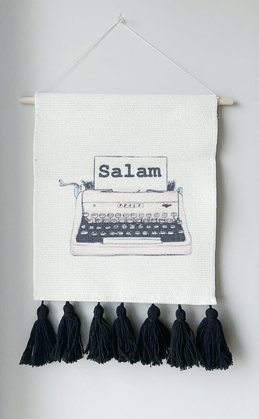 Salam Typewriter Wall Art Tapestry