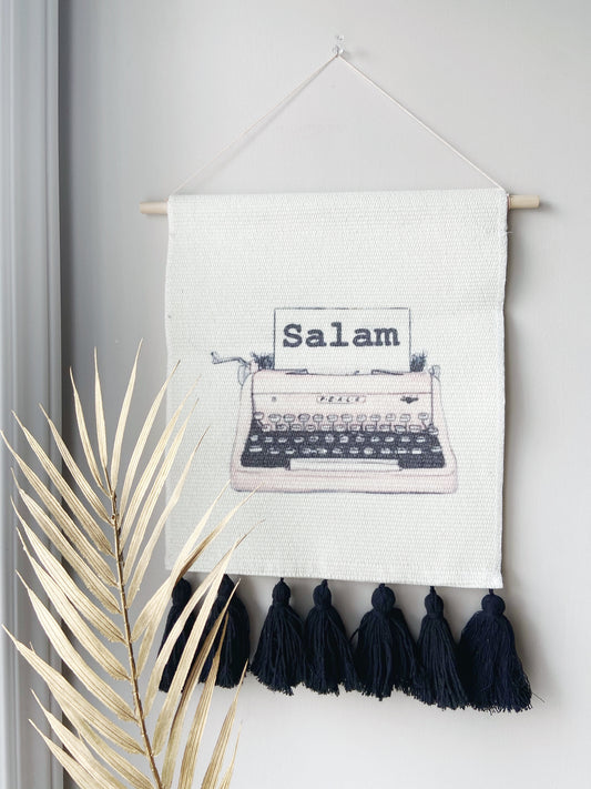 Salam Typewriter Wall Art Tapestry