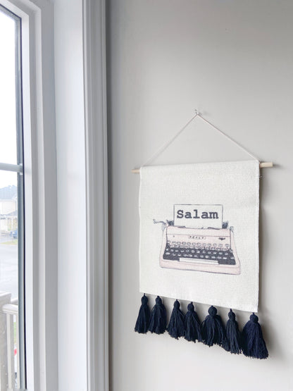 Salam Typewriter Wall Art Tapestry