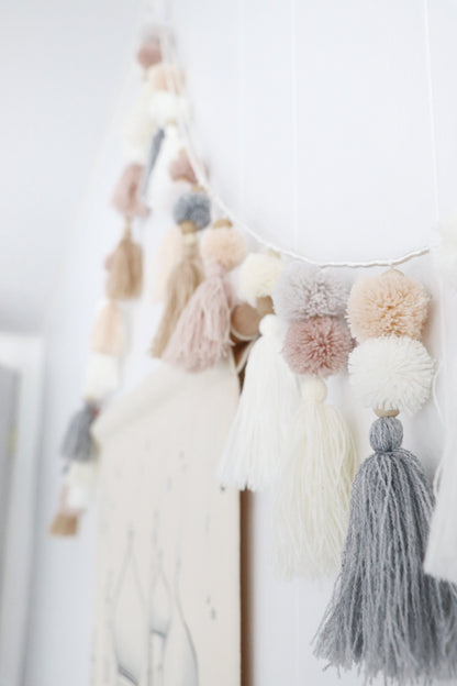 Beige Decorative Festive Tassel Garland