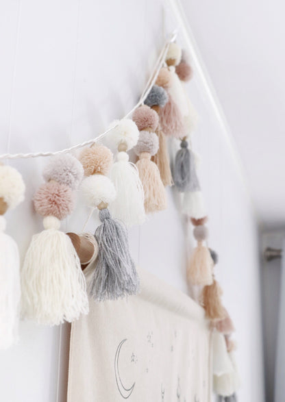 Beige Decorative Festive Tassel Garland